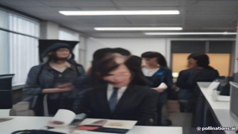漫巴士车队停靠在老街区站台等待乘客登车